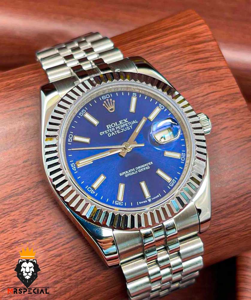 ساعت رولکس مردانه مدل دیت جاست اتوماتیک استیل صفحه ابی 5789 ROLEX DATE JUST