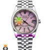 ساعت رولکس زنانه دیت جاست قاب نگین صفحه صورتی 021546 ROLEX DATEJUST