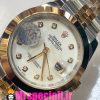 ساعت رولکس مردانه مدل دیت جاست اتوماتیک دورنگ رزگلد صفحه سفید صدفی 020916 ROLEX DATEJUST