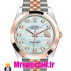 ساعت رولکس مردانه مدل دیت جاست اتوماتیک دورنگ رزگلد صفحه سفید صدفی 020916 ROLEX DATEJUST