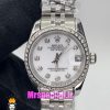 ساعت رولکس زنانه دیت جاست اتوماتیک استیل قاب نگین صفحه سفید 020990 ROLEX DATEJUST