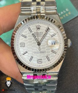 ساعت رولکس مردانه مدل دیت جاست لند دولر اتوماتیک استیل صفحه سفید 021422 ROLEX DATEJUST LAND DWELLER