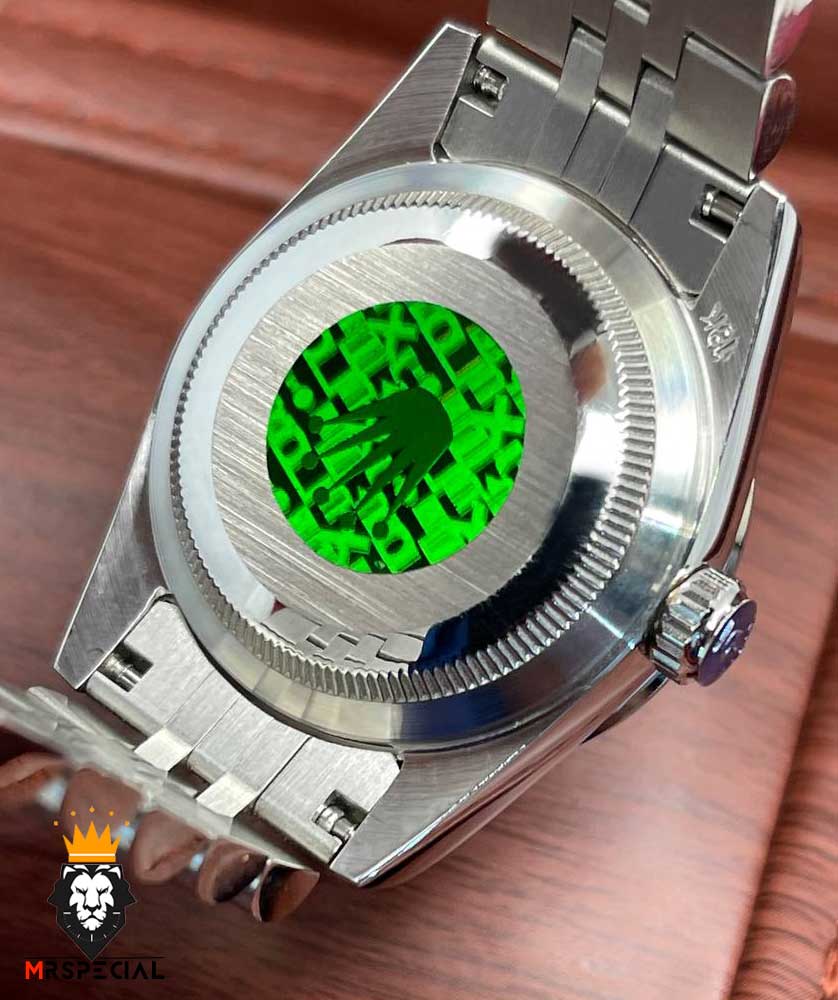 ساعت رولکس زنانه دیت جاست قاب نگین استیل صفحه مشکی 021694 ROLEX DATEJUST