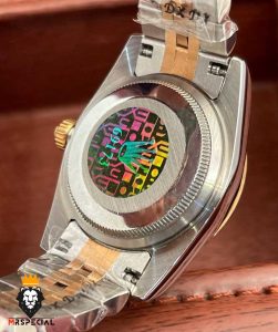 ساعت رولکس زنانه مدل دیت جاست اتوماتیک دورنگ رزگلد صفحه شکلاتی 5808 ROLEX DATEJUST