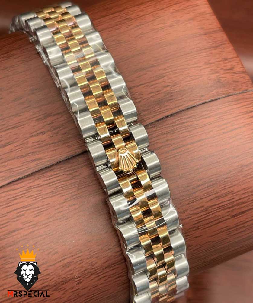 ساعت رولکس زنانه مدل دیت جاست اتوماتیک دورنگ رزگلد صفحه شکلاتی 5808 ROLEX DATEJUST
