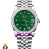 ساعت رولکس زنانه دیت جاست اتوماتیک استیل قاب نگین صفحه سبز 021471 ROLEX DATEJUST