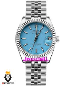 ساعت رولکس زنانه دیت جاست اتوماتیک استیل صفحه تیفانی 021475 ROLEX DATEJUST