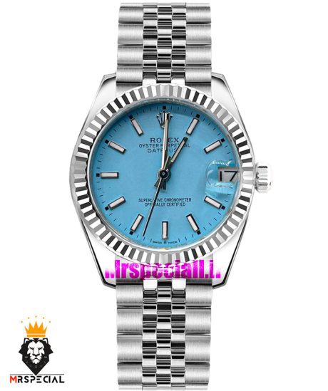 ساعت رولکس زنانه دیت جاست اتوماتیک استیل صفحه تیفانی 021475 ROLEX DATEJUST