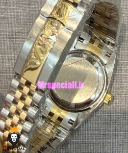 ساعت رولکس زنانه دیت جاست اتوماتیک دورنگ طلایی صفحه صدف کبود 021481 ROLEX DATEJUST