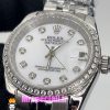 ساعت رولکس زنانه دیت جاست اتوماتیک استیل قاب نگین صفحه سفید 020990 ROLEX DATEJUST