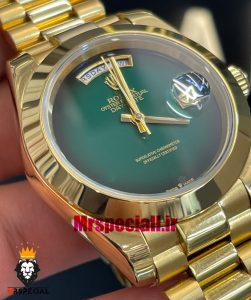 ساعت مچی مردانه رولکس مدل دی دیت اتوماتیک طلایی صفحه سبز 021449 ROLEX DAY DATE 