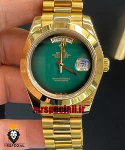 ساعت مچی مردانه رولکس مدل دی دیت اتوماتیک طلایی صفحه سبز 021449 ROLEX DAY DATE 