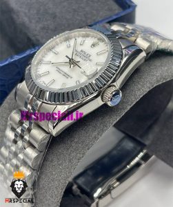ساعت رولکس زنانه دیت جاست اتوماتیک استیل صفحه سفید 021473 ROLEX DATEJUST