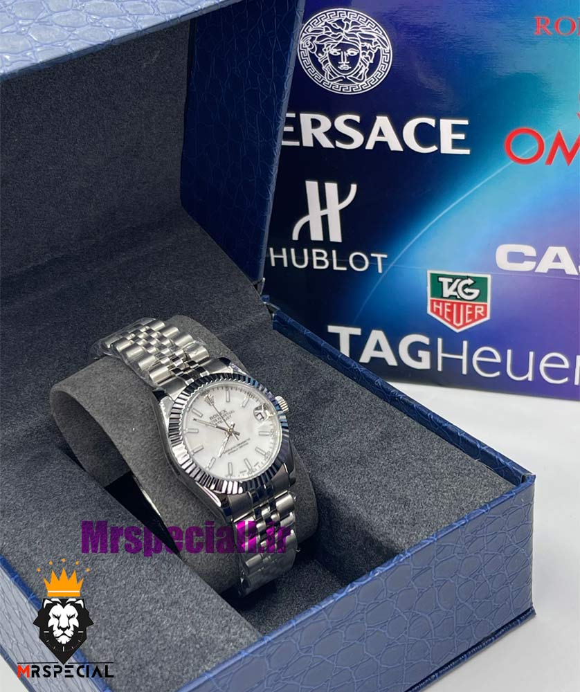 ساعت رولکس زنانه دیت جاست اتوماتیک استیل صفحه سفید 021473 ROLEX DATEJUST