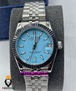 ساعت رولکس زنانه دیت جاست اتوماتیک استیل صفحه تیفانی 021475 ROLEX DATEJUST 
