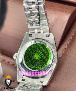 ساعت رولکس زنانه دیت جاست اتوماتیک استیل قاب نگین صفحه سفید 020990 ROLEX DATEJUST 