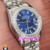ساعت رولکس زنانه دیت جاست اتوماتیک استیل قاب نگین صفحه ابی 020991 ROLEX DATEJUST