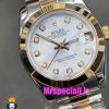ساعت رولکس زنانه دیت جاست اتوماتیک دورنگ رزگلد صفحه سفید صدف 021039 ROLEX DATEJUST