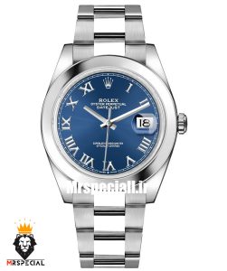 ساعت رولکس مردانه مدل دیت جاست اتوماتیک استیل صفحه ابی 021304 ROLEX DATEJUST