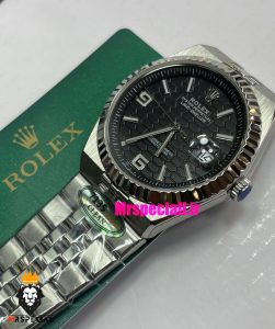 ساعت رولکس مردانه مدل دیت جاست لند دولر اتوماتیک استیل صفحه مشکی 021423 ROLEX DATEJUST LAND DWELLER