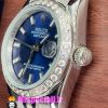 ساعت رولکس زنانه دیت جاست اتوماتیک استیل قاب نگین صفحه ابی 020991 ROLEX DATEJUST