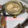 ساعت رولکس زنانه مدل دیت جاست اتوماتیک دورنگ طلایی صفحه طلایی قاب نگین 020864 ROLEX DATEJUST Diamond
