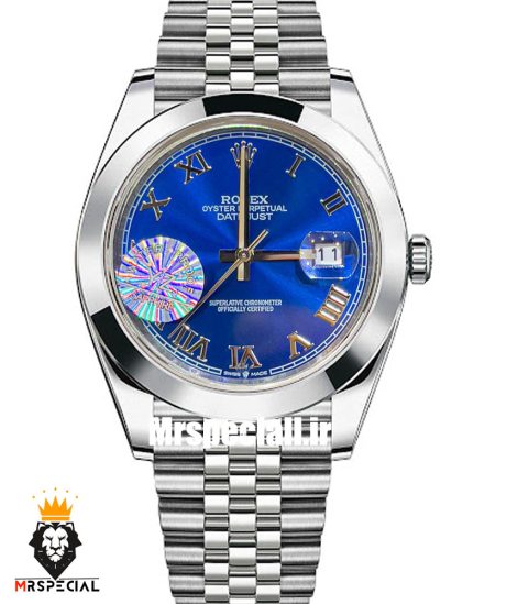 ساعت رولکس مردانه مدل دیت جاست اتوماتیک استیل صفحه ابی 021303 ROLEX DATEJUST