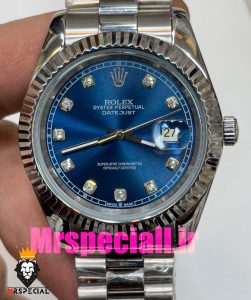 ساعت رولکس مردانه مدل دیت جاست اتوماتیک استیل صفحه ابی 020892 ROLEX DATEJUST