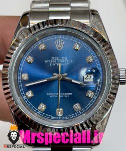 ساعت رولکس مردانه مدل دیت جاست اتوماتیک استیل صفحه ابی 020892 ROLEX DATEJUST