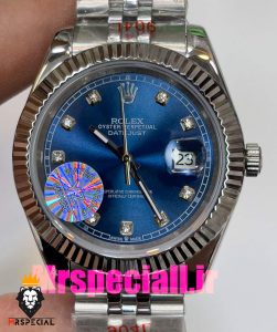 ساعت رولکس مردانه مدل دیت جاست اتوماتیک استیل صفحه ابی 020891 ROLEX DATEJUST