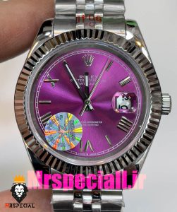 ساعت رولکس مردانه مدل دیت جاست اتوماتیک استیل صفحه صورتی 020890 ROLEX DATEJUST