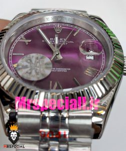 ساعت رولکس مردانه مدل دیت جاست اتوماتیک استیل صفحه صورتی 020890 ROLEX DATEJUST