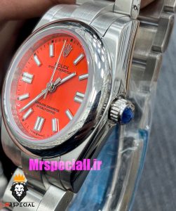 ساعت رولکس زنانه پرپچوال کوارتز استیل صفحه قرمز 021056 ROLEX Perpetual 