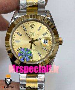 ساعت رولکس مردانه مدل دیت جاست اتوماتیک دورنگ طلایی صفحه طلایی 020893 ROLEX DATEJUST