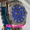 ساعت رولکس زنانه مدل دیت جاست اتوماتیک استیل صفحه ابی قاب نگین 020866 ROLEX DATEJUST Diamond