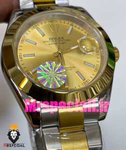 ساعت رولکس مردانه مدل دیت جاست اتوماتیک دورنگ طلایی صفحه طلایی 020893 ROLEX DATEJUST