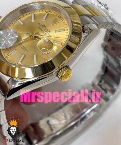 ساعت رولکس مردانه مدل دیت جاست اتوماتیک دورنگ طلایی صفحه طلایی 020893 ROLEX DATEJUST