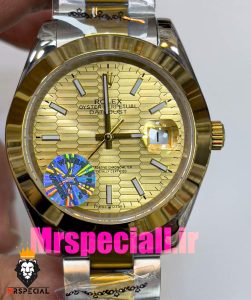ساعت رولکس مردانه مدل دیت جاست اتوماتیک دورنگ طلایی صفحه طلایی 020894 ROLEX DATEJUST