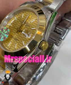 ساعت رولکس مردانه مدل دیت جاست اتوماتیک دورنگ طلایی صفحه طلایی 020894 ROLEX DATEJUST