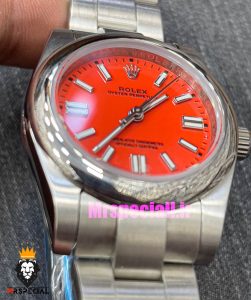 ساعت رولکس زنانه پرپچوال کوارتز استیل صفحه قرمز 021056 ROLEX Perpetual 