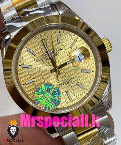 ساعت رولکس مردانه مدل دیت جاست اتوماتیک دورنگ طلایی صفحه طلایی 020894 ROLEX DATEJUST