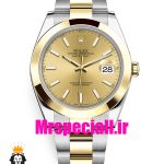 ساعت رولکس مردانه مدل دیت جاست اتوماتیک دورنگ طلایی صفحه طلایی 020893 ROLEX DATEJUST