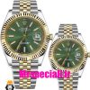 ساعت ست مردانه و زنانه رولکس دیت جاست دورنگ طلایی صفحه سبز 020381 ROLEX DATE JUST