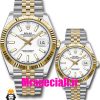 ساعت ست مردانه و زنانه رولکس دیت جاست دورنگ طلایی صفحه نقره ای 020382 ROLEX DATE JUST