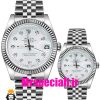 ساعت ست رولکس زنانه و مردانه دیت جاست باتری استیل صفحه سفید 01485 ROLEX DATEJUST
