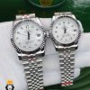 ساعت ست رولکس زنانه و مردانه دیت جاست باتری استیل صفحه سفید 01485 ROLEX DATEJUST - تصویر 2