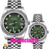 ساعت ست رولکس زنانه و مردانه دیت جاست باتری استیل صفحه سبز 01531 ROLEX DATEJUST