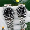 ساعت ست رولکس زنانه و مردانه دیت جاست باتری استیل صفحه مشکی 01532 ROLEX DATEJUST - تصویر 2