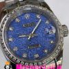 ساعت رولکس زنانه مدل دیت جاست اتوماتیک استیل صفحه ابی قاب نگین 020866 ROLEX DATEJUST Diamond