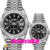 ساعت ست رولکس زنانه و مردانه دیت جاست باتری استیل صفحه مشکی 01233 ROLEX DATEJUST